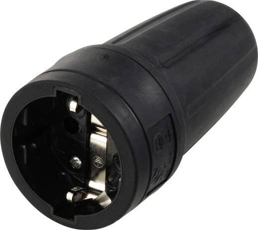 Sygonix SY-6618472 zásuvka TPE 250 V/AC černá
