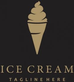 Modern minimalist ice cream logo design vector icon gold color 19998399 ...