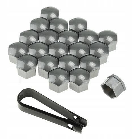 ŠEDÉ KRYTKY NA ŠROUBY KOL KLÍČ 17MM 21 KS. Výrobce Carbonado