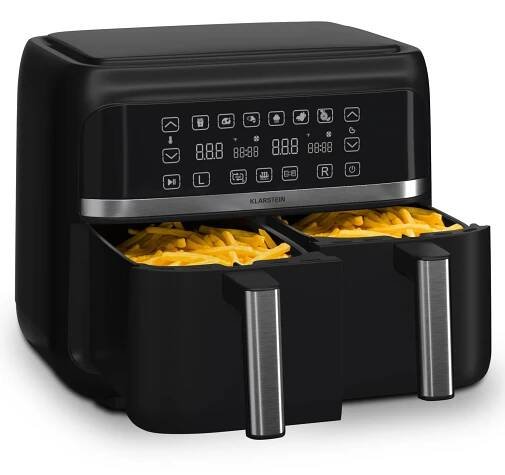 Klarstein VitaFry Duo, horkovzdušná fritéza, 7,6 l, 2 varné zóny, 6 programů
