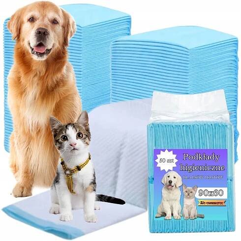 VELKÉ HYGIENICKÉ PODLOŽKY PRO PSA XXL ABSORPČNÍ PRO PŘEBALOVÁNÍ 60x90