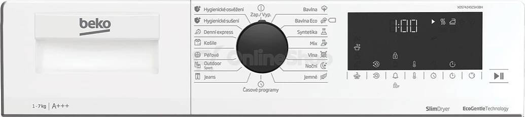 SET Pračka Beko XWUE 77265 CSH3B + Sušička BEKO XDS74245CSH3BH | OnlineShop.cz