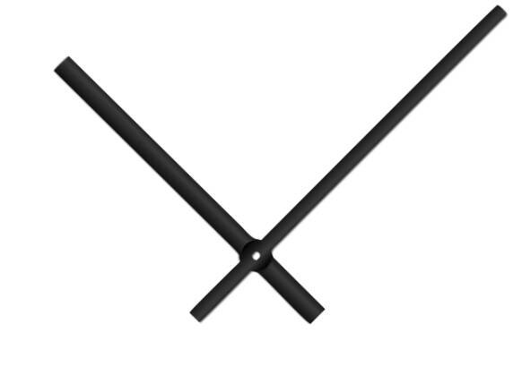 Černé rovné hliníkové ručičky na hodiny 145 mm | 113 mm APH015B