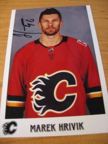 Marek Hrivík - Calgary Flames - orig. autogram  - Ostatní sběratelské předměty