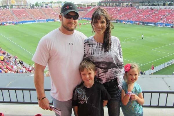 Chris Kyle and family: Chris, Taya Colton and McKenna attend a soccer match.