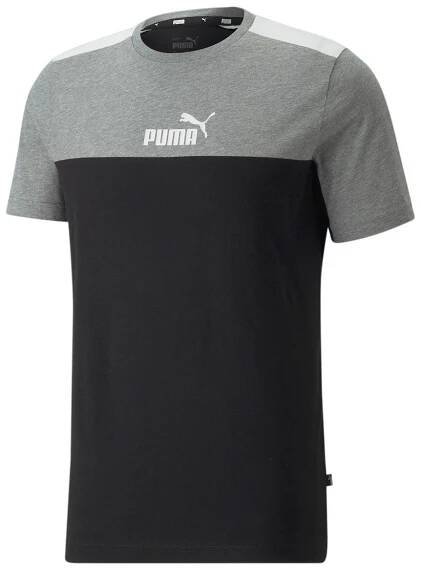 Pánské funkční tričko s krátkým rukávem Puma ESS+ BLOCK TEE šedé | AD Sport