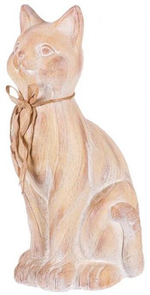 Kočka - zahradní figurka, magnesium, imitace dřeva