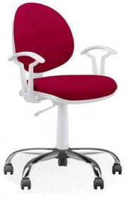 Laboratorní židle SMART, nízká, s područkami, látka červená