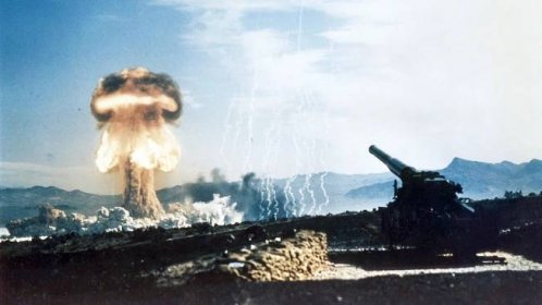 When Army soldiers marched toward a nuclear mushroom cloud