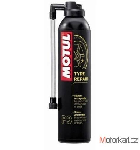 Topmoto.cz - P3 - TYRE REPAIR / Přípravek na opravu a nafouknutí poškozené pneu - 300 ml - Motul - Opravné sady - Doplňky