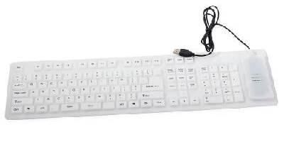 Verk 06180_B Flexibilní silikonová klávesnice k PC bílá