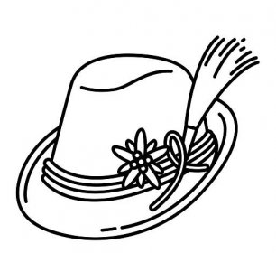 Bavorský klobouk omalovánka