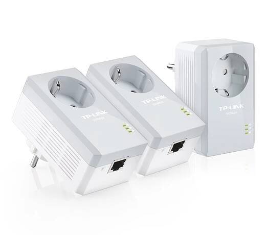 AV500 Powerline Adapter with AC Pass Through 3-Pack Network Kit 1