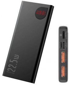 Zdroj záložní Baseus Adaman PowerBank 10000mAh USB-C + 2x USB PD3.0 QC 3.0 22,5W PPAD000001 černý