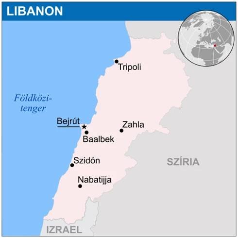 Libanon térképe