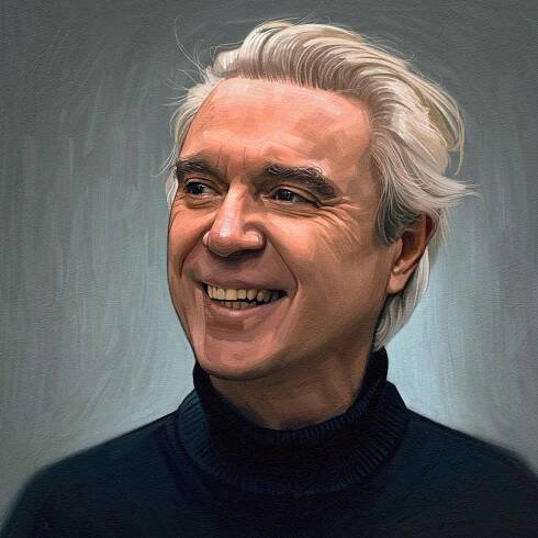 David Byrne Smiling Profile Photography Wallpaper