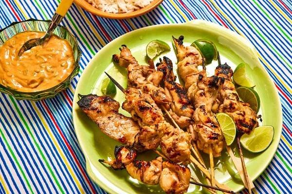Grilled Chicken Satay with Peanut Sauce