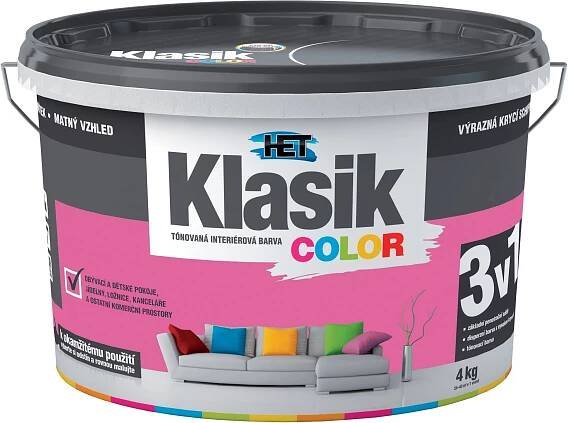 HET Klasik COLOR Tónovaná interiérová barva KC 0317 purpurová, 4 kg