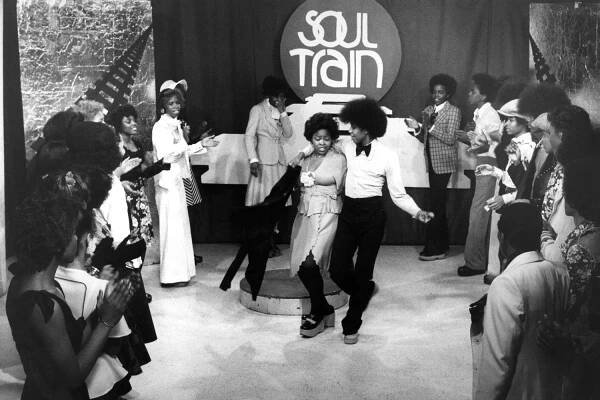 Dancers on television show Soul Train, circa 1972. 