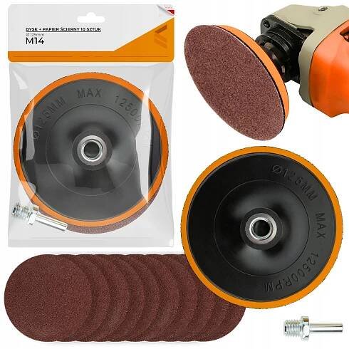 BRUSNÉ KOTOUČE sada s DISKEM na brusný papír 125 mm suchý zip P40 P60 P80