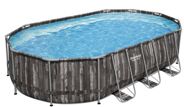 Bazén Frame Tmavé Dřevo Ovál 6,1x3,66x1,22m s příslušenstvím | Mountfield.cz