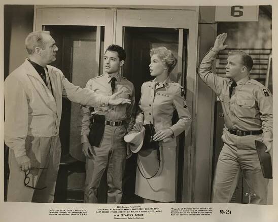 Jim Backus, Sal Mineo, Barbara Eden, Gary Crosby - A Private's Affair - Fotosky