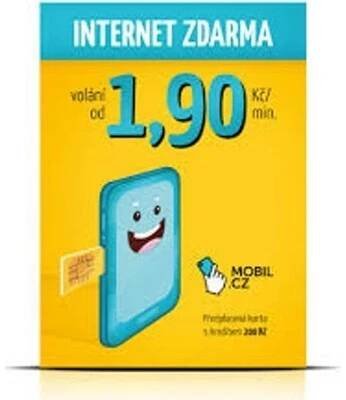 MOBILCZ MOBIL.CZ Předplacená karta s kreditem 100Kč + 1GB + 30minut