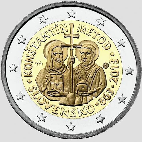 Slovensko 2013 - 2€ -1150. výročí příchodu mise Konstantina a Metoděje - Sběratelství