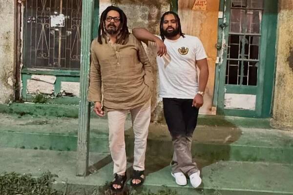 Rohan Marley and son Nico Marley pose for a photo together in January 2025.