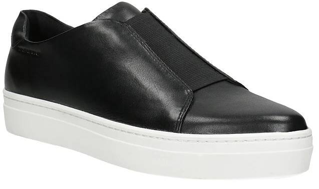 Černé kožené slip-on s pružením