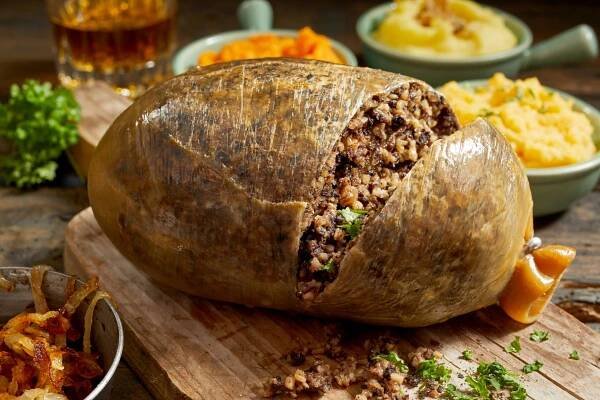This boiled bag of offal is banned in the US. In Scotland it’s a fine-dining treat