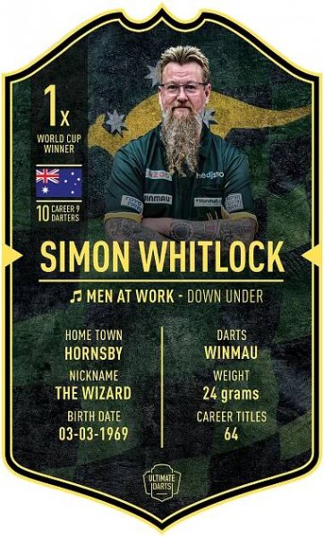 Ultimate Darts Card Simon Whitlock