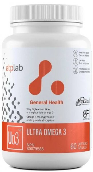 ATP LAB - Ultra Oméga 3 60 Gélules.