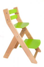 Wood Partner Rostoucí židle Mony - přírodní lak / zelená