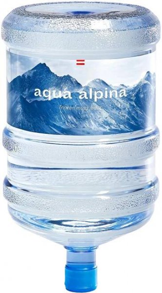 Zu sehen ist eine Flasche von Aqua Alpina