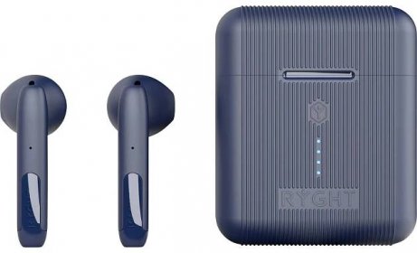 RYGHT VEHO špuntová sluchátka Bluetooth® modrá headset, regulace hlasitosti, dotykové ovládání