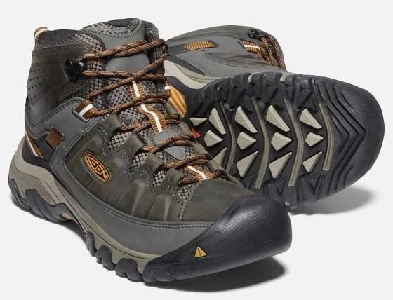Keen Targhee III Mid WP M black olive/golden brown pánské nepromokavé kožené trekové boty