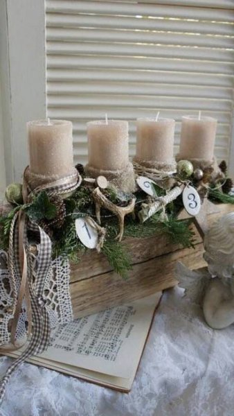 Rustic Christmas Advent Decoration