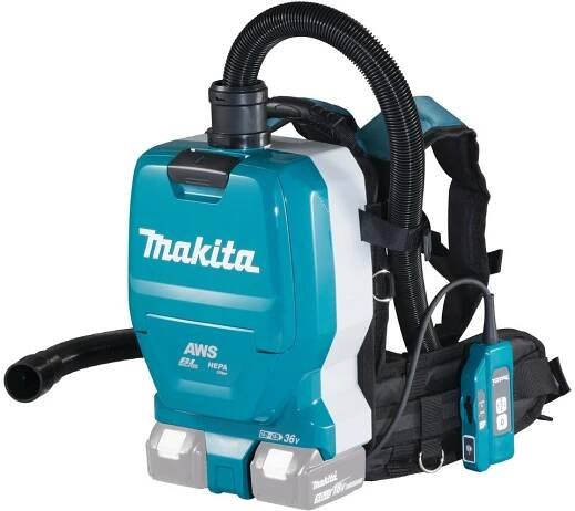 Aku-vysavač zádový Makita DVC265ZXU s AWS Li-ion 2x18V, bez aku