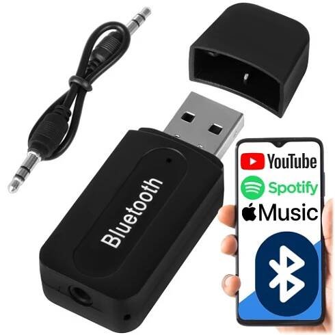 FM transmitter ADAPTÉR VYSÍLAČ FM BLUETOOTH PŘIJÍMAČ ZVUKU USB + AUX MINI-JACK