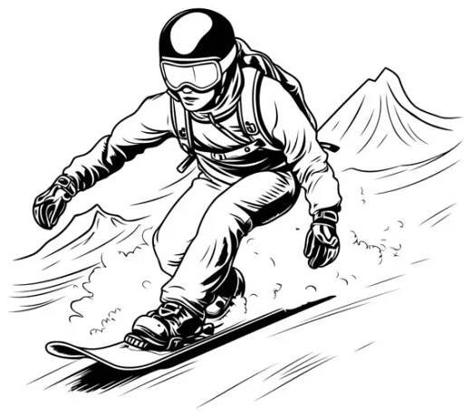 Snowboardista skákání na snowboardu. Vektorová ilustrace. — Ilustrace