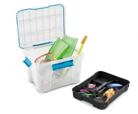 KIS SCUBA BOX M 45L 49,5x39x34cm transparent / modrý