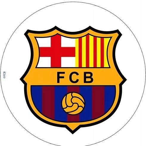 JÍDELNÍ POPLATEK NA DORT FC BARCELONA 21 CM DEKORACE OZDOBA NAROZENINOVÝ MÍČ
