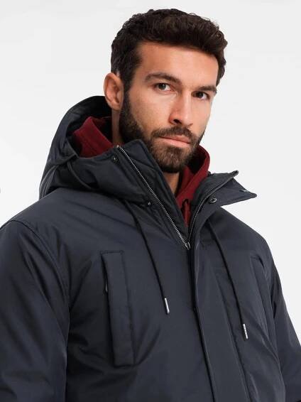 Pánská bunda OMBRE OM-JALJ-0166 BLACK velikost: S : ALTISPORT.cz