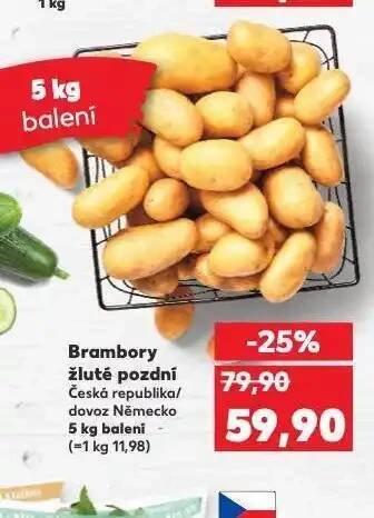 Kaufland Brambory pozdní žluté nabídka