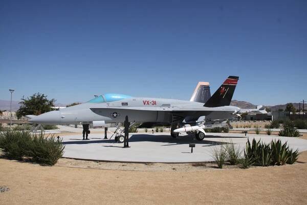 McDonnell Douglas F/A-18A-20-MC Hornet (Lot 9) (BuNo 163092) on display (10/6/2012) at the The U.S. Naval Museum of Armament and Technology, NAWS China Lake, California (Photo by Peter S. Kuntz)