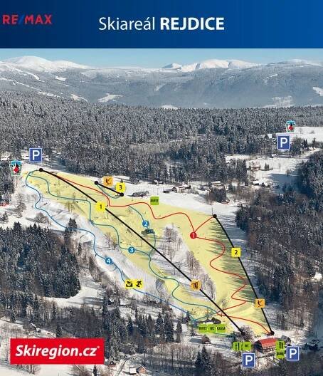 VLEKY A SJEZDOVKY - Skiareál Rejdice - Skiregion.cz - Krkonoše, Jizerské hory