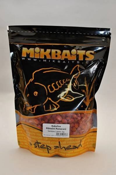 Návnadová surovina Mikbaits Nakládaná kukuřice Pikantní Švestka 1kg