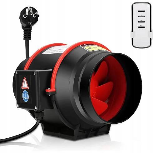 PRŮMYSLOVÝ KANÁLOVÝ VENTILÁTOR KOVOVÝ FI Ø100 310 m3/h AXIÁLNÍ VÝKONNÝ