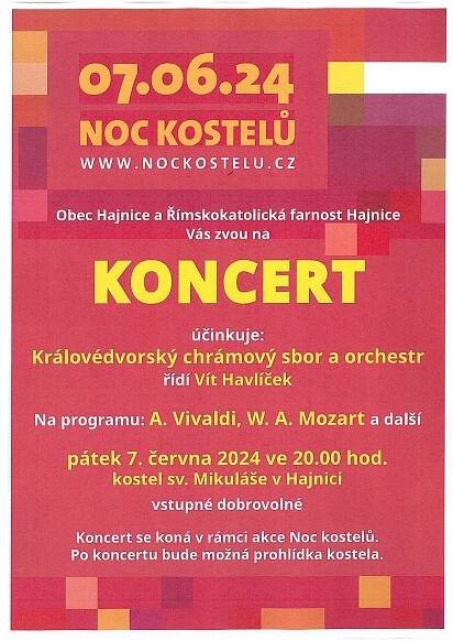 Hajnice - koncert v rámci Noci kostelů 2024